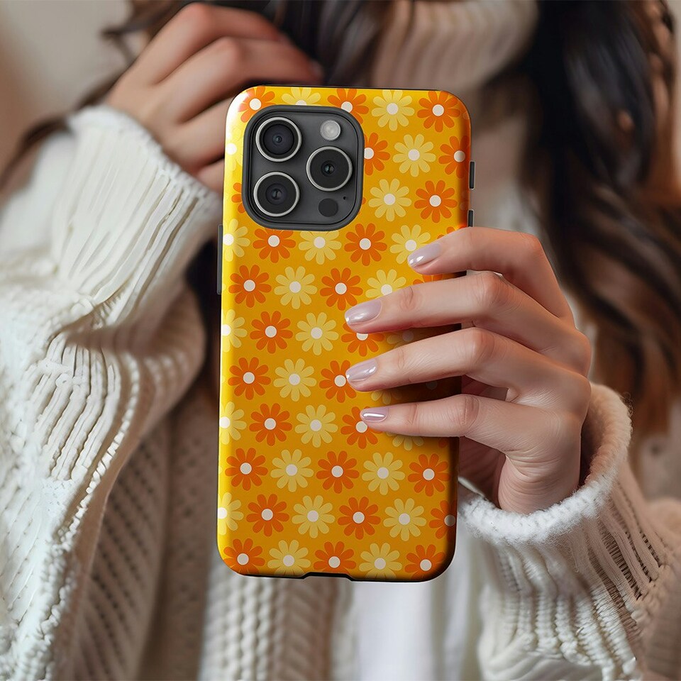 image 1 of Flaming Daisy Phone Case | Orange | Galaxy S25
Slim | Galaxy S25
Slim