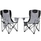 image 1 of Outsunny Set of 2 Padded Folding Picnic Chairs with Cooler Bag Grey | Grey