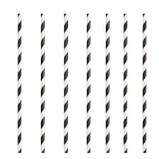 Pack of 10 Black Striped Paper Straws