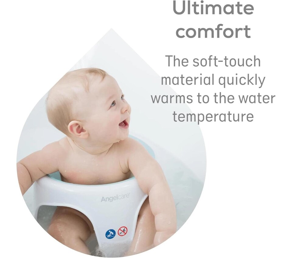 image 1 of Angelcare Baby Bath Seat Soft Touch Aqua Infant Support Safe