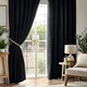 image 1 of Chenille Blackout Pencil Pleat Top Curtains 229cm x 229cm Black | Black | Black | 1
