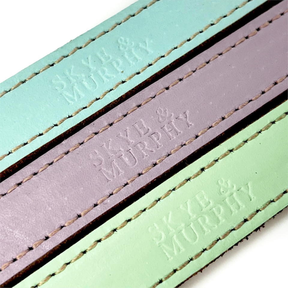 image 1 of Skye & Murphy Luxury Padded Leather Dog Collar | Pink | L