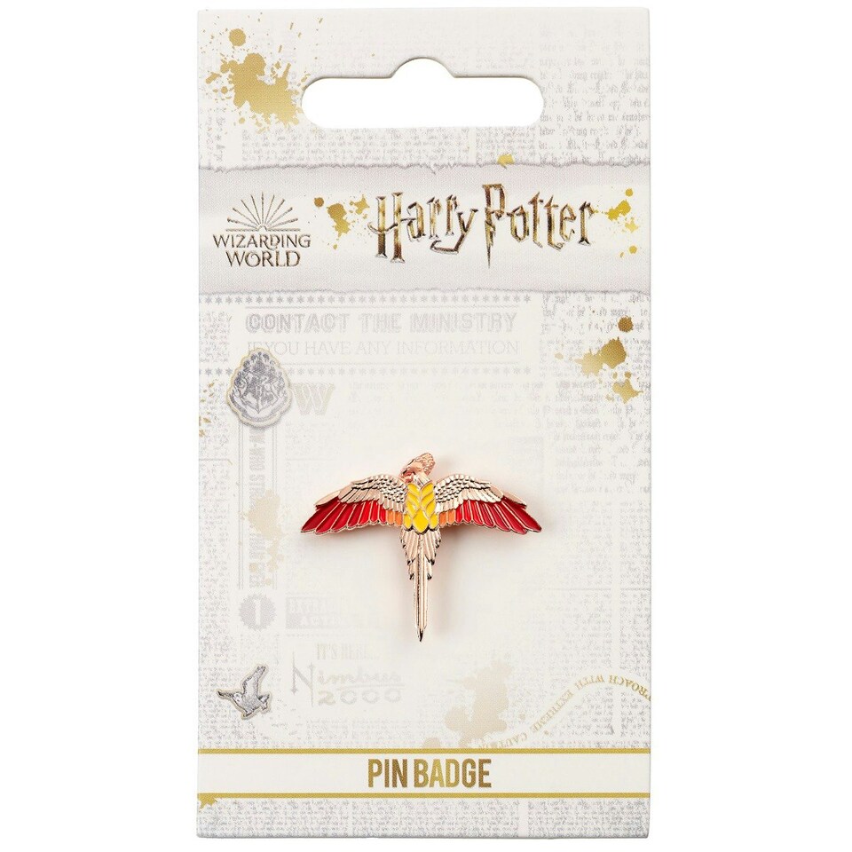 image 1 of Official Harry Potter Rose Gold Plated Fawkes Pin Badge HPPB0113