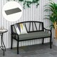 image 10 of Outsunny Garden Bench Cushion 2 Seater Seat Pad Indoor& Outdoor Use Black | Black | Black | 120 x 50 x 8 cm