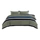 image 1 of Green And Blue Stripe Duvet Set Modern Striped Bedding with Pillowcases | Multi | King
