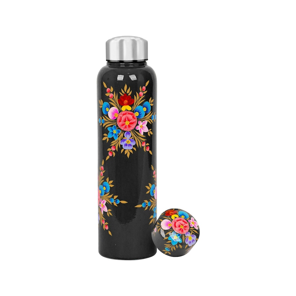 image 1 of BillyCan Hand-Painted Picnic Water Bottle - 875ml - Carbon Pansy Grey | One Size