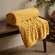 image 2 of Catherine Lansfield Cosy Ribbed Faux Fur Soft 130x170 cm Blanket Throw Mustard Yellow | Mustard