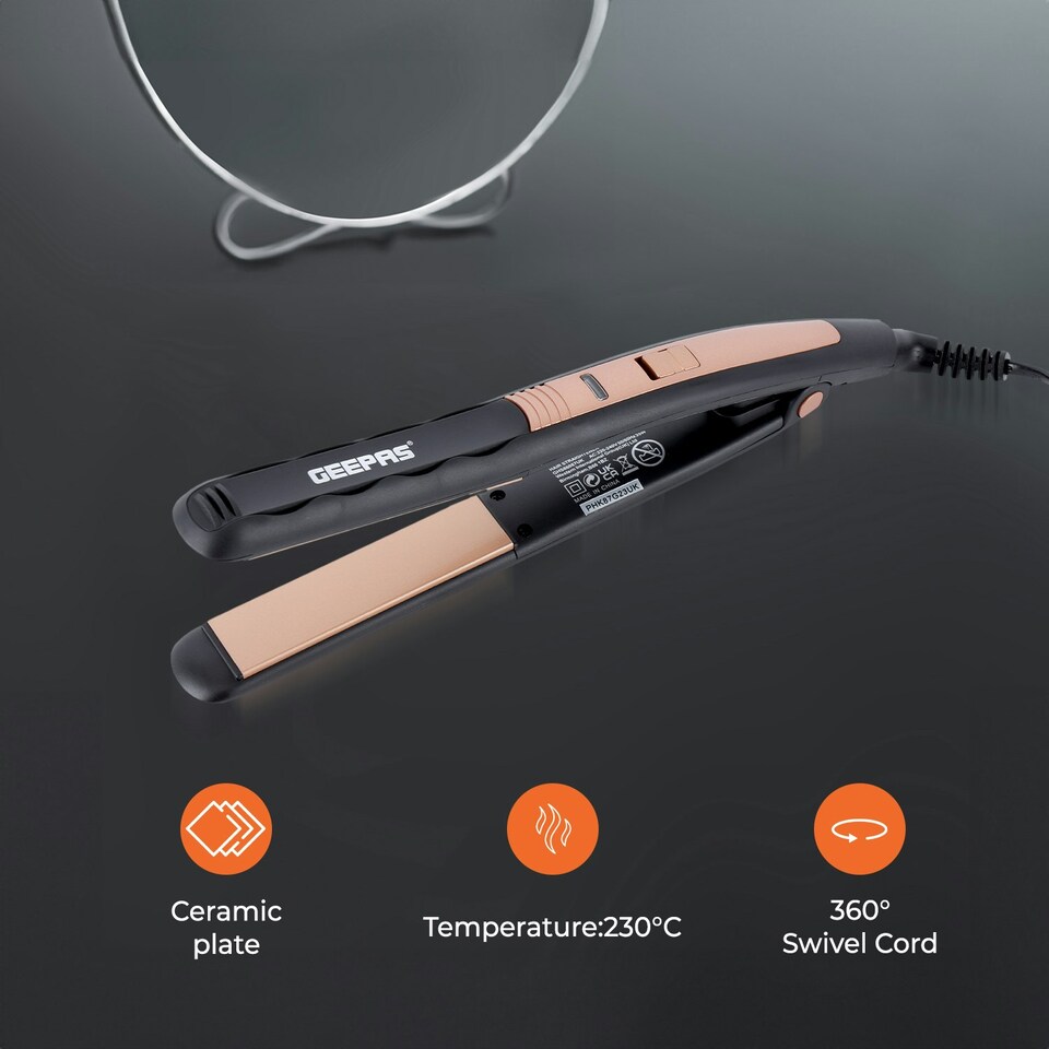 image 1 of GEEPAS Ceramic Hair Straighteners - Black