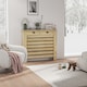 image 2 of HOMCOM Radiator Cover with Drawer, Horizontal Slat, 111cm, Oak