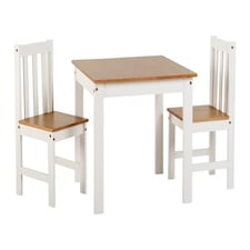 Ludlow 1+2 Dining Set - White/Oak Lacquer White