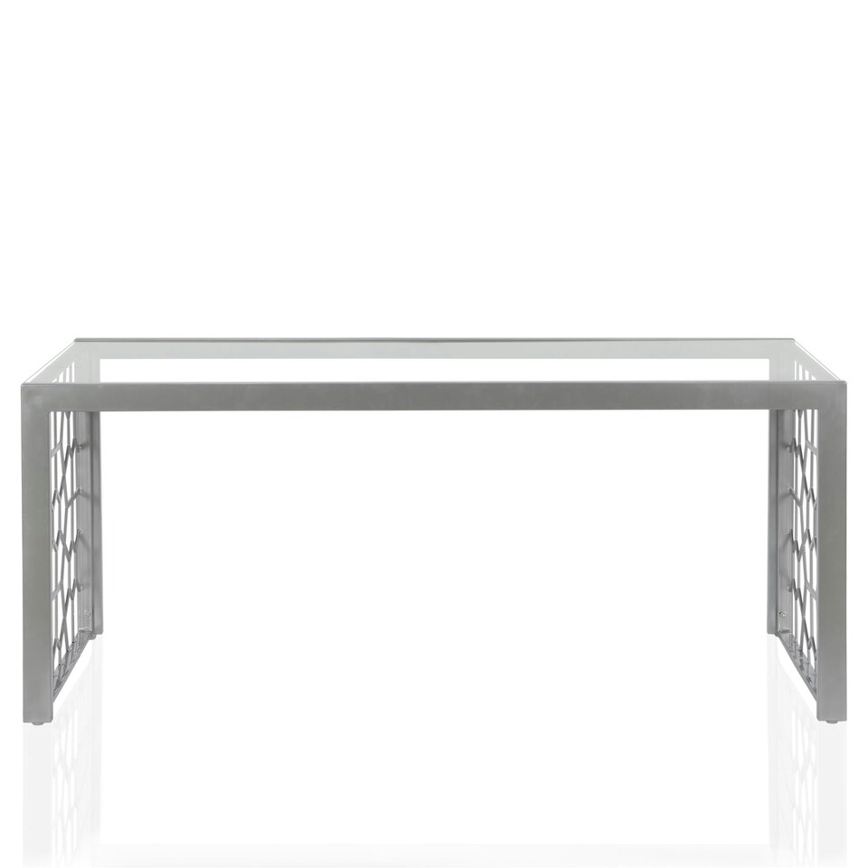 image 1 of Juliette Glass Top C. Table Silver Temp. Glass Silver | Silver