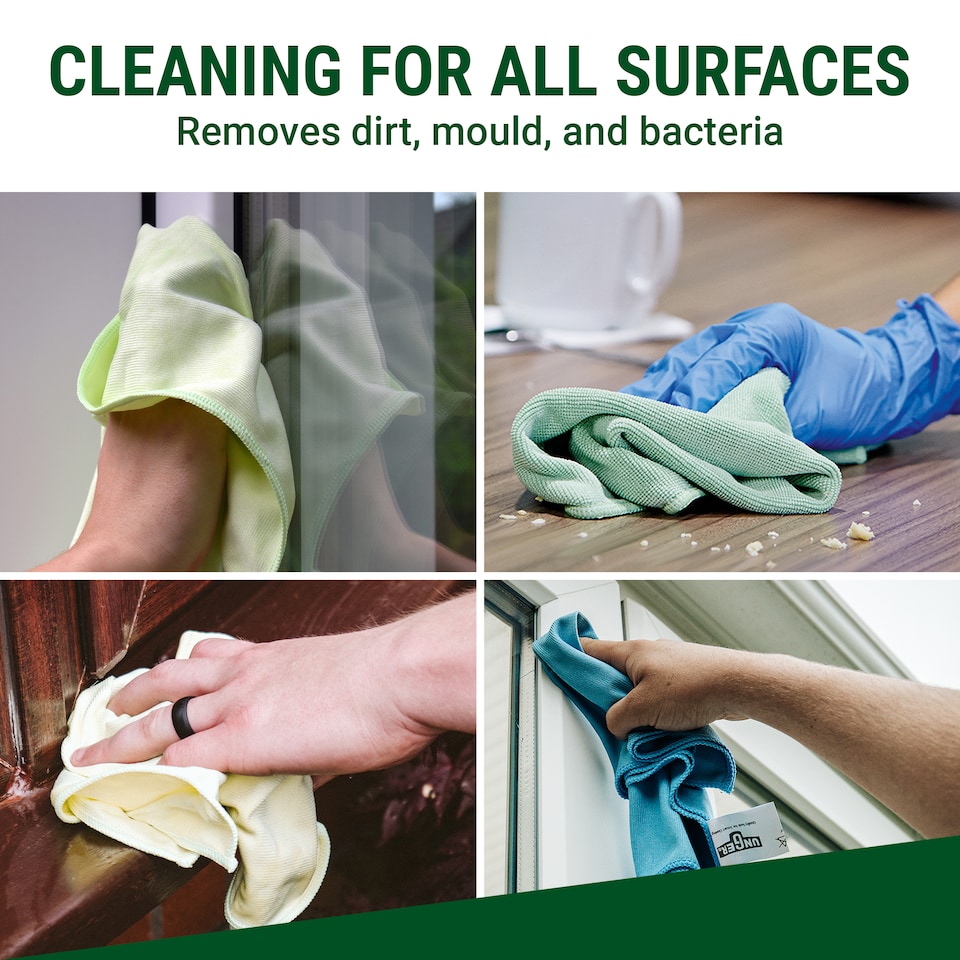 image 1 of Cleaner Cloth Microfibre Cloths 10 Pack Red 40x40cm Washable 200x Kitchen, Bathroom, Car & Window Cleaning by UNGER