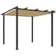 image 1 of Outsunny 3 x 3m Pergola with Retractable Roof, Aluminium Frame Garden Gazebo Canopy Outdoor Sun Shade Shelter for Grill, Patio, Deck, Khaki