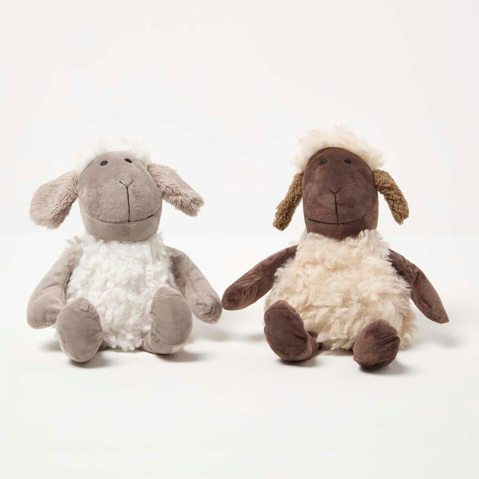 image 1 of Homescapes Sheep Doorstop - Set of 2 - Animal Door Stops