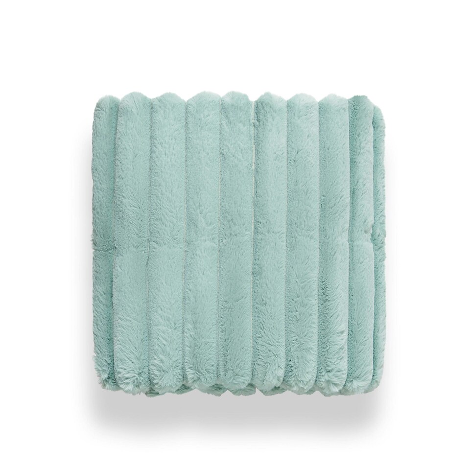 image 1 of BHS Jumbo Cord Throw with Plain Velvet Backing, Green Green | Green