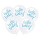 image 1 of Hello Baby Baby Shower Blue Print Pearlised Biodegradable Latex Helium Balloons 30cm / 12 in - Pack of 5