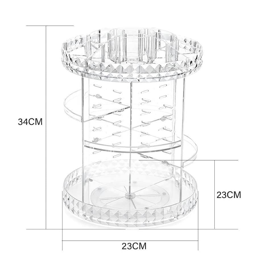 image 1 of Living and Home Transparent Acrylic Rotating Multi-Tiered Makeup Organizer