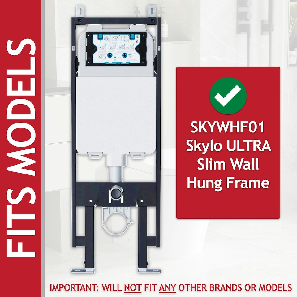 image 1 of SPARES2GO Luxury Concealed Toilet Cistern Flush Plate Kit for Skylo Wall Hung Frame (Matt Black, 245mm x 165mm)