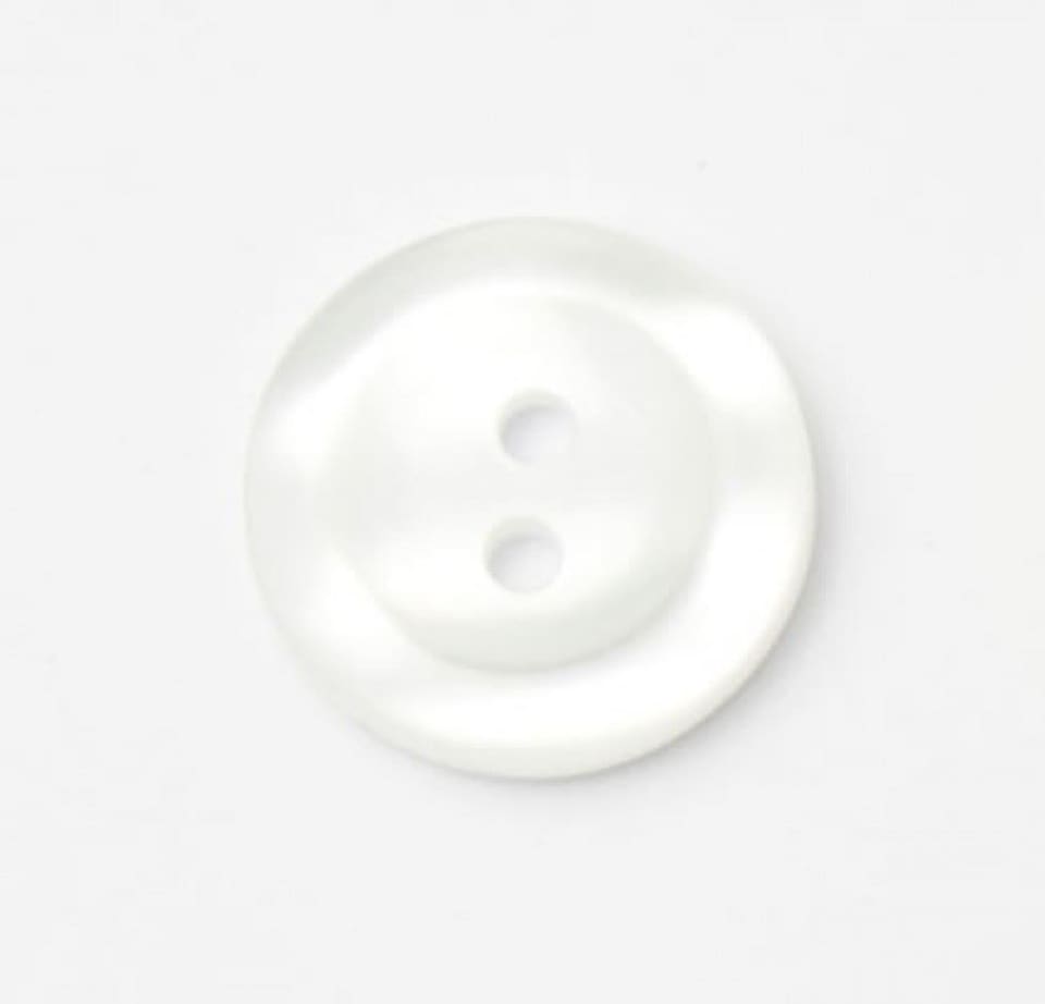 Minerva White Round Plastic Buttons for Dressmaking - 18mm - per value pack of 100