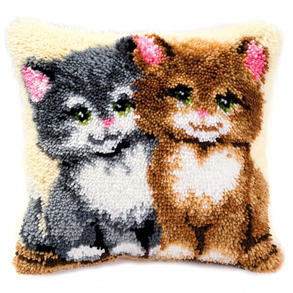Vervaco L/HK CUSH KITTENS - Latch Hook Kit: Cushion: Kittens