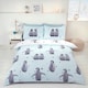 image 2 of Starry Penguins Polycotton Duvet Cover Set With Pillowcase | Blue | Double | 1