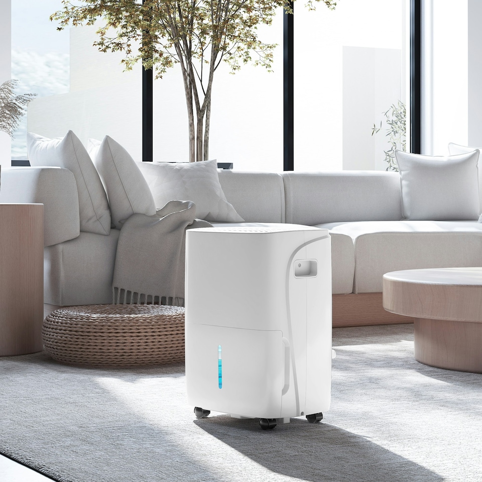 image 1 of HOMCOM 30L/Day Dehumidifier for Home, with Auto-Clean Filter, 24H Timer