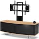 image 4 of Centurion Supports Caru Black Oak Beam-Thru Remote Friendly Super-Contemporary D Shape Design 32"-65" LED/OLED/LCD TV Cabinet with Mounting Arm Black | Oak