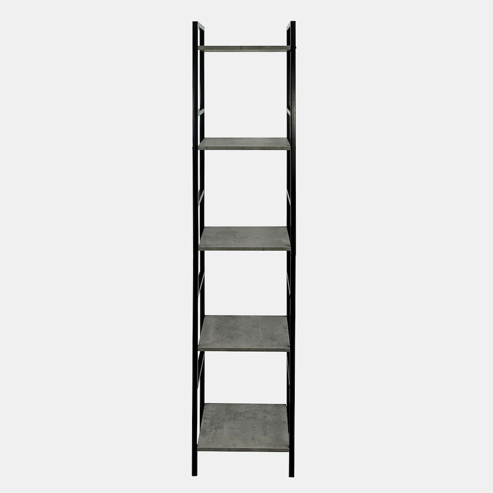 image 1 of OHS 5 Tier Modern Home Storage Organiser Shelving Display Unit Black | 5 Tier - 29.5 x 23.5 x 140cm
