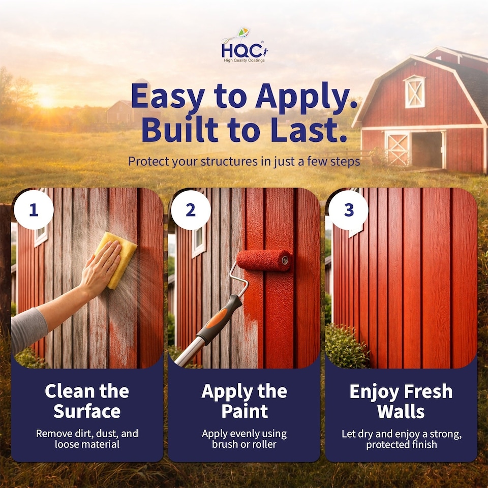 image 1 of HQC Barn Paint - Long-lasting Barn, Shed, Fence And All Other Wood Protection - Light Blue - 10L