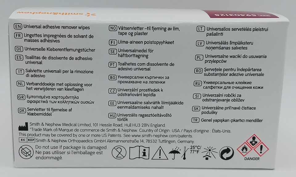 image 1 of Universal Adhesive Remove Wipes - Box of 50 - Gentle & Effective Removal