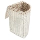 image 3 of Set of 2 Cotton Lined Wicker White Wash  Corner Laundry Baskets | Grey | Grey