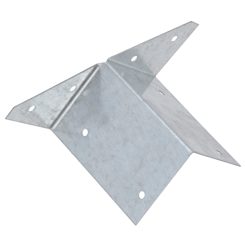 image 1 of Arris Rail Bracket Fence Post Support Galvanised 100mm Panel Repair 2PK
