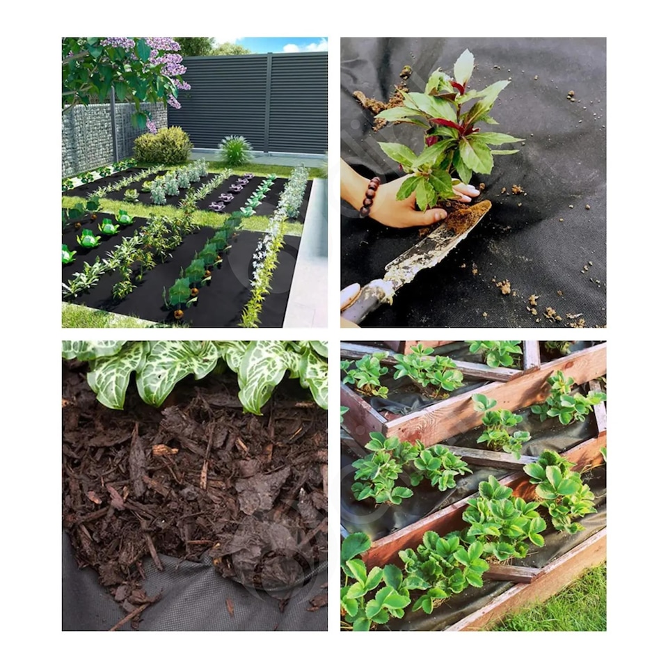 image 1 of Dihl 1M x 10M Weed Barrier Control Membrane, Non-Woven UV Stabilised Ground Cover, Black, High-Density Polypropylene. For Landscaping, Patios, Flower Beds, Grass, and More. 10MÂ² Covereage