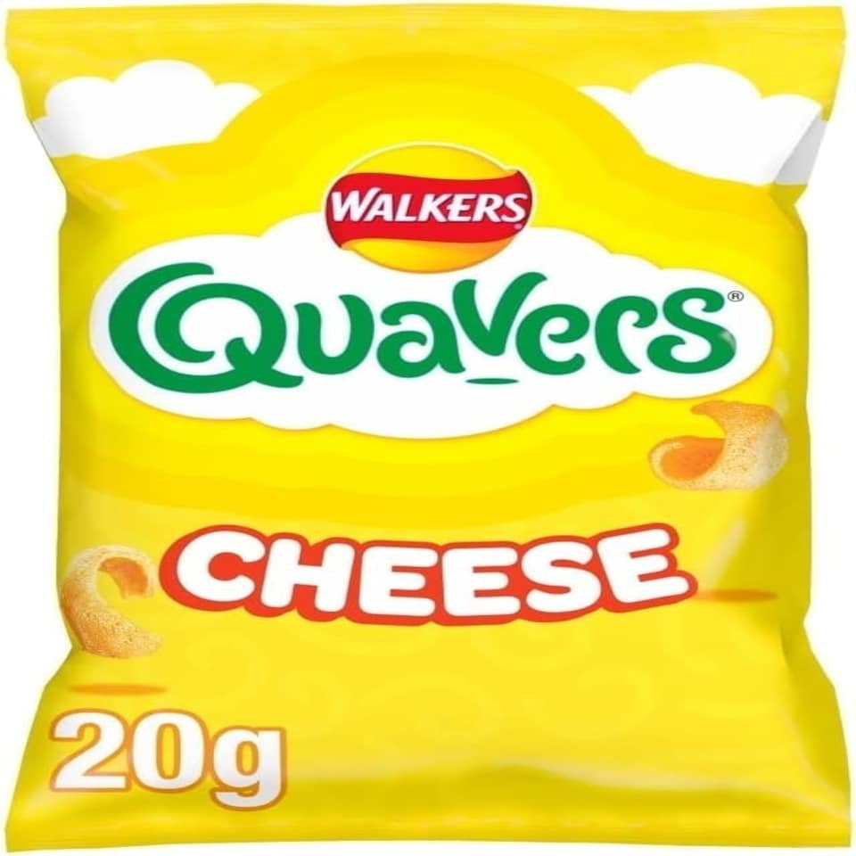image 1 of Walkers Quavers Cheese Snacks Crisps 20g (Pack of 32)