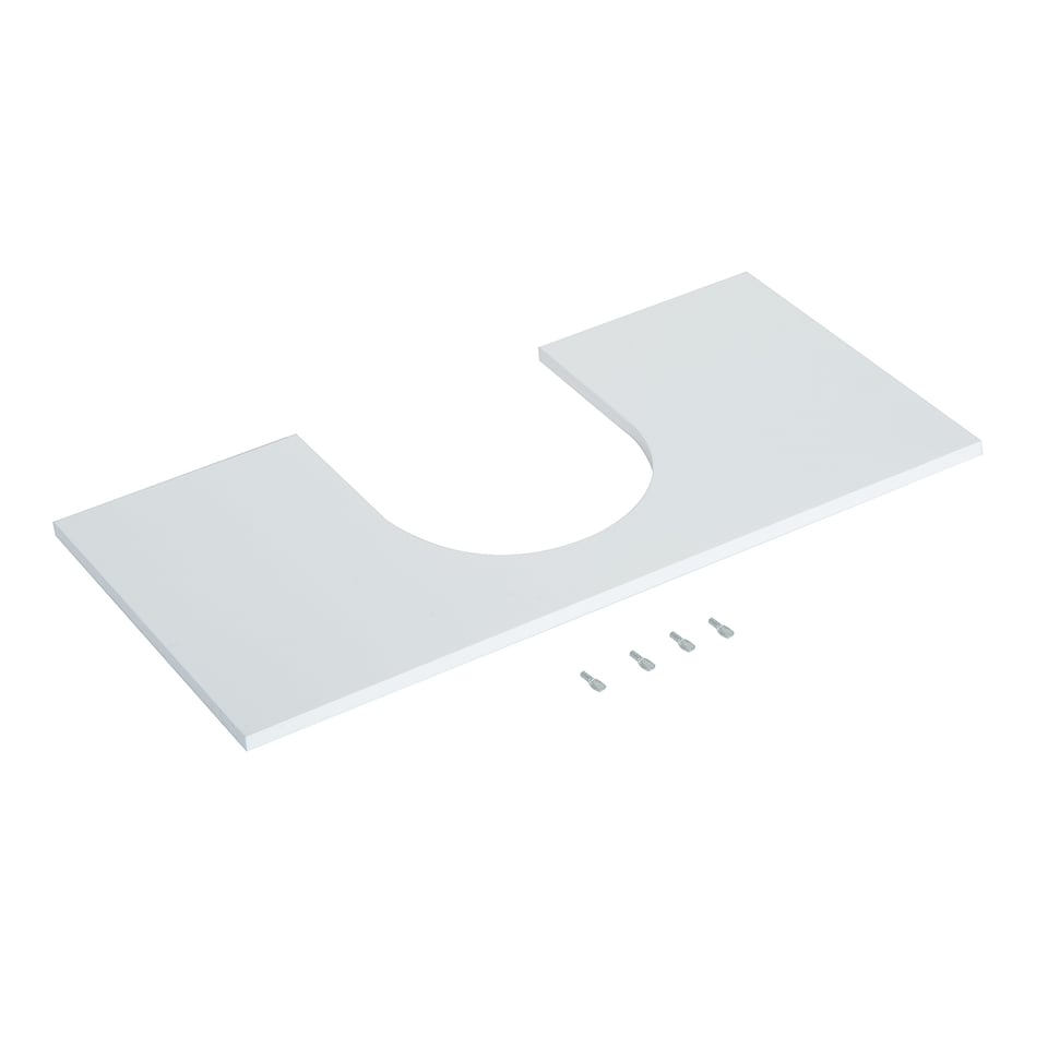 image 1 of HOMCOM Bathroom Under Sink Storage Cabinet 2 Door Wooden Cupboard Vanity Units | White | White