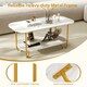 image 7 of COSTWAY Faux Marble Top Coffee Table 2-tier Tea Table White
