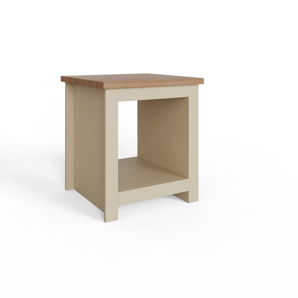 image 1 of Lancaster Side Table with Shelf | Cream | Cream