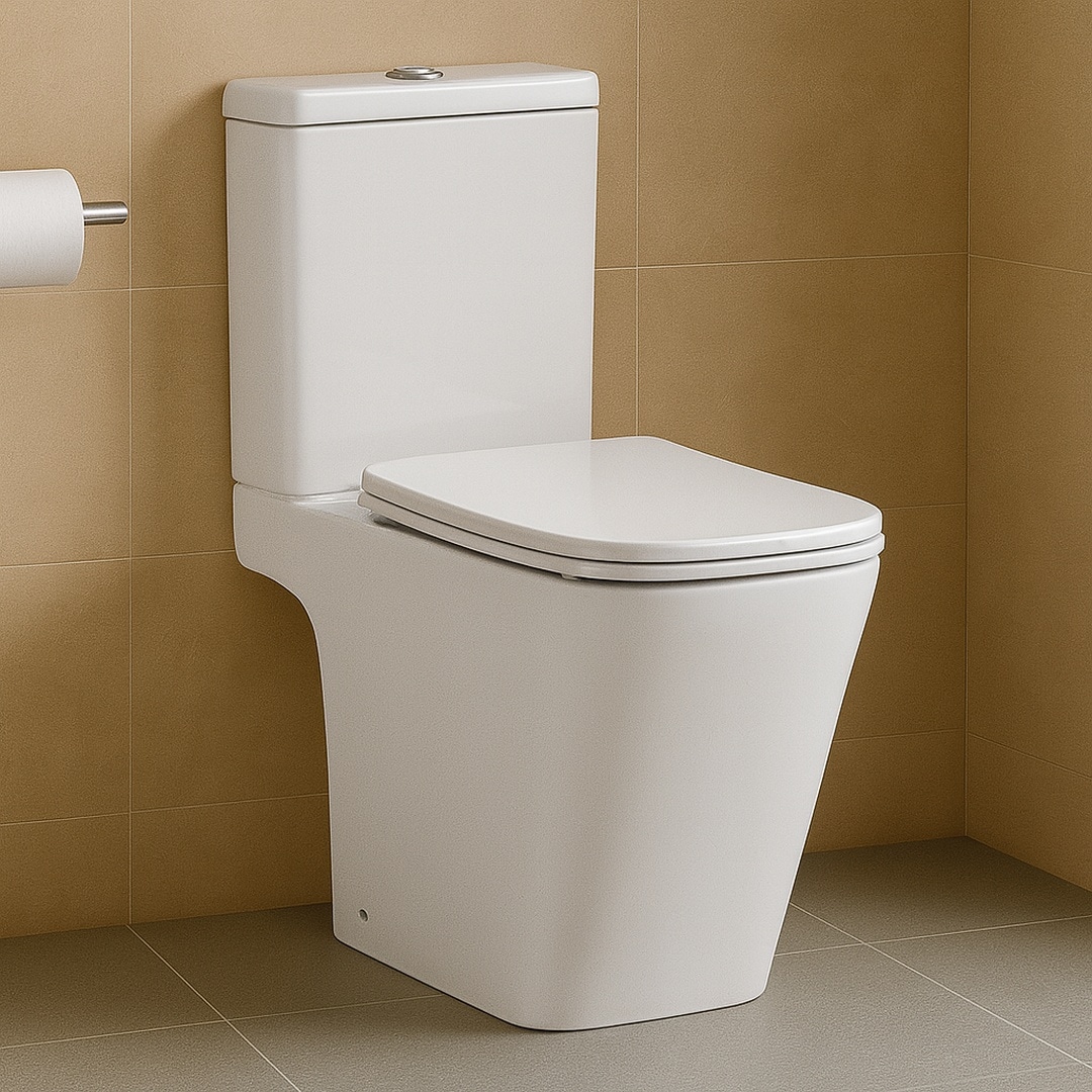 Milan Rimless Close Coupled Toilet With Soft Close Seat