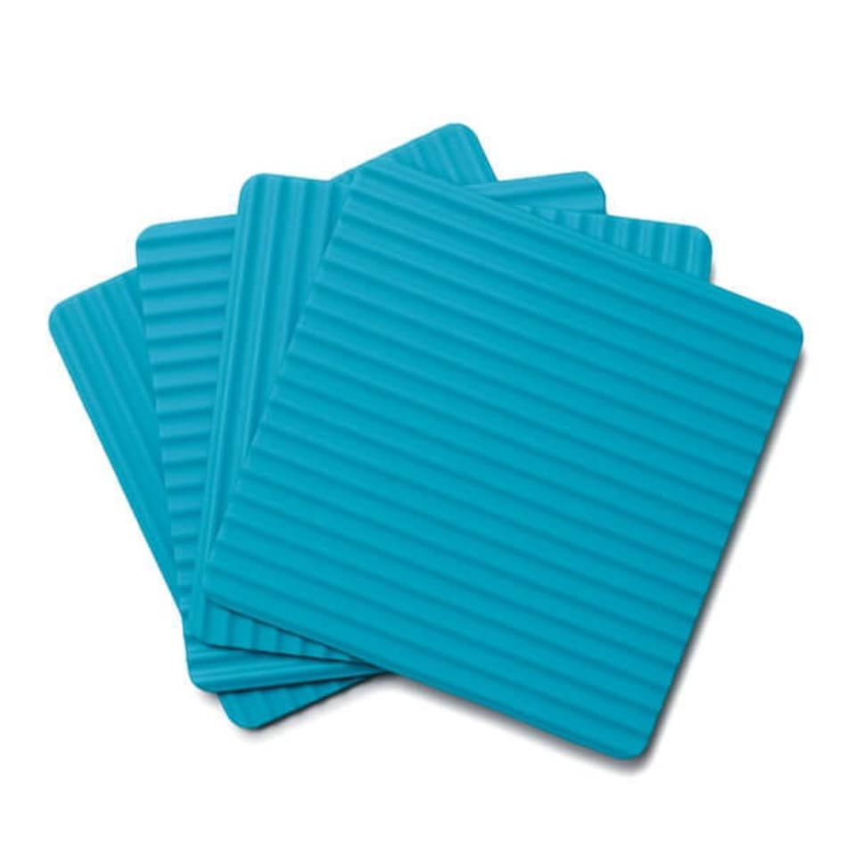 image 1 of Zeal Set of 4 Silicone Coasters Aqua
