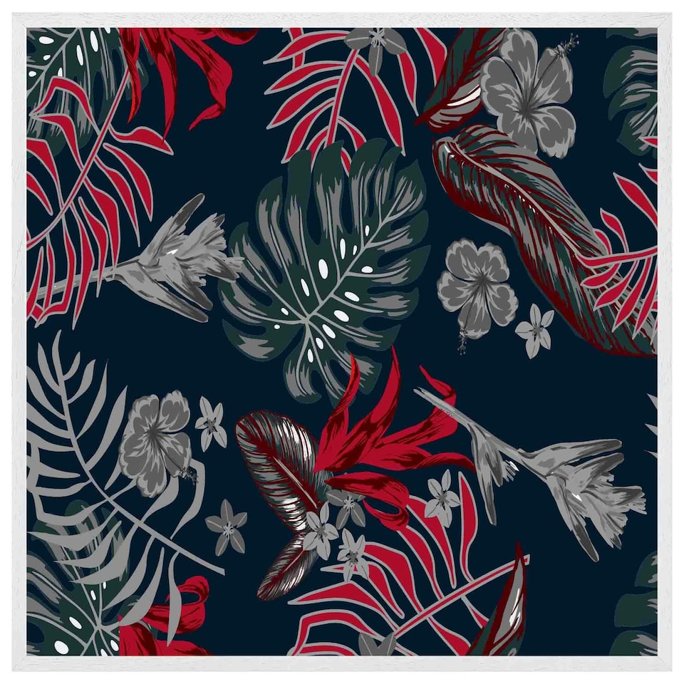image 1 of Leaves of tropical plants (Picutre Frame) White | S
