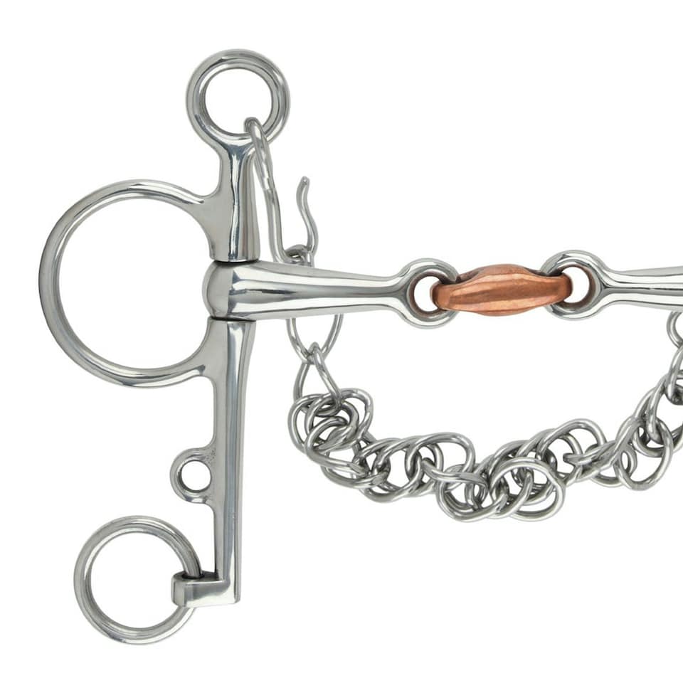 image 1 of Shires Copper Double-Jointed Horse Pelham Bit - Silver - 5.5in