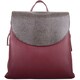 image 1 of Smooth Genuine Leather Backback Rucksack with Snakeskin Effect Flap Panel Red | Cranberry