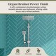 image 3 of Balterley Empire Square Thermostatic Shower Kit with Fixed Head and Adjustable Handset | Silver | Brushed Pewter | 1