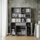 image 10 of Multi-Compartment Cabinet with 3-Tier Bookshelves and 1-Drawer Black | Unit Colour: Black