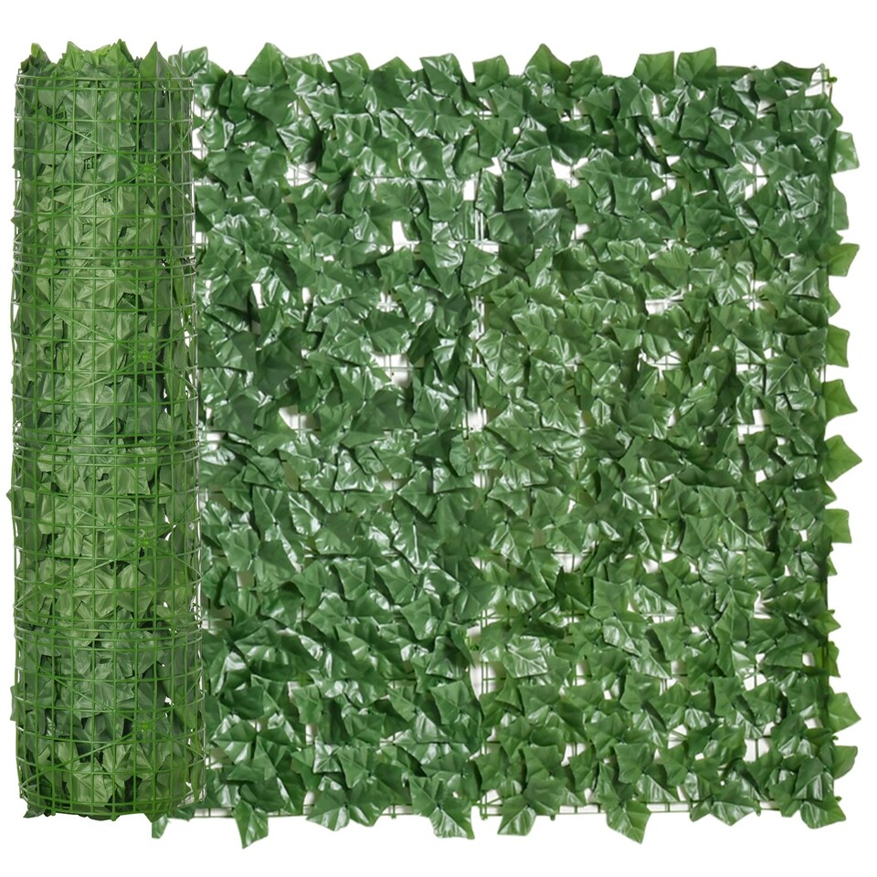 image 1 of Outsunny Artificial Leaf Hedge Panel Garden Fence Privacy Screen on Roll 1m x 3m