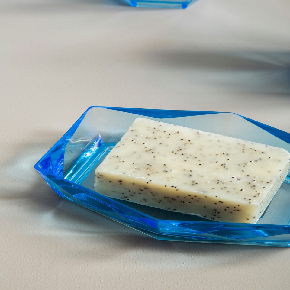 image 1 of Dow Blue Acrylic Soap Dish