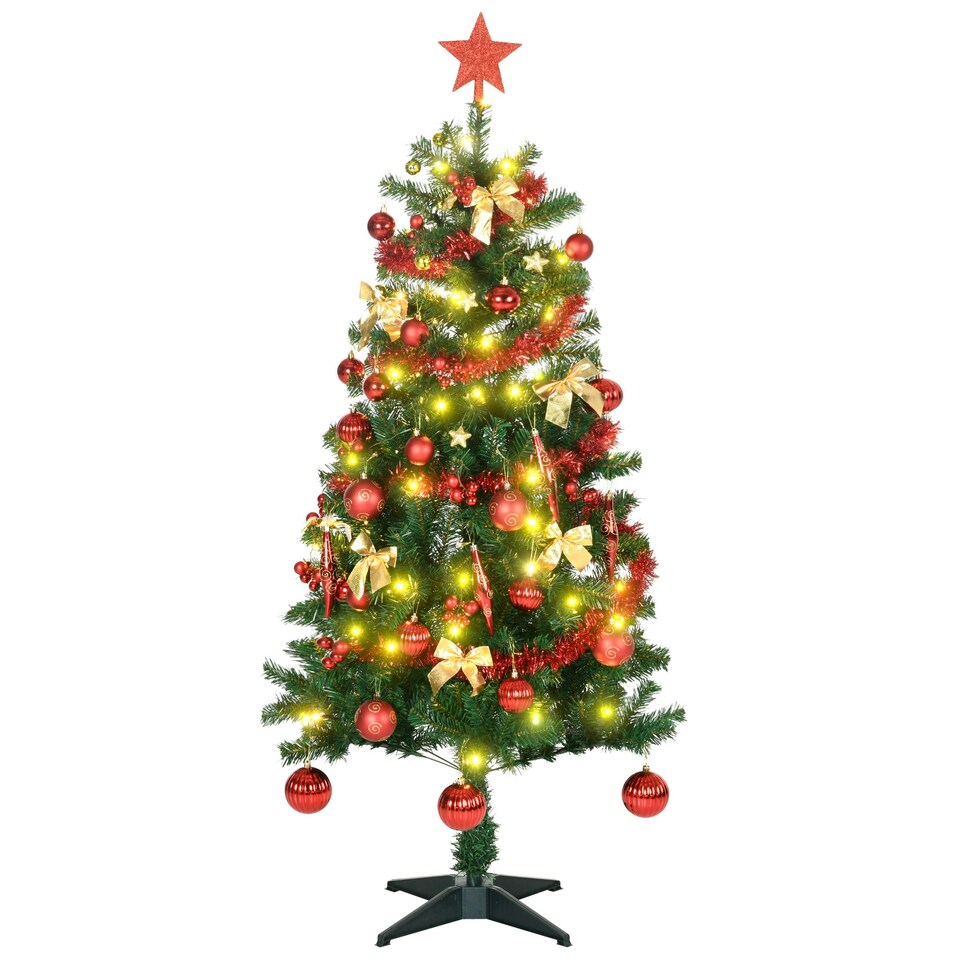 5ft Artificial Decorated Christmas Tree with LED Lights Tesco