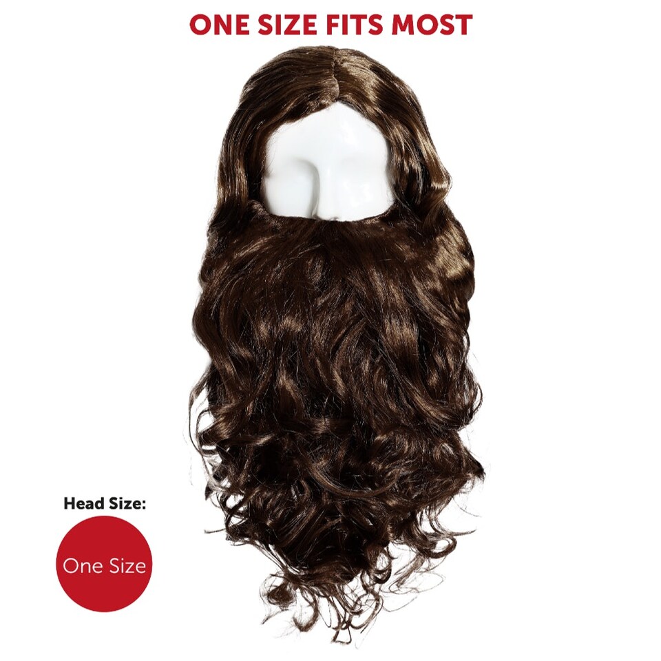 image 1 of Jesus Costume With Wig, Beard & Cross Multi | XL