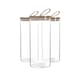 image 1 of Argon Tableware Glass Storage Jars with Wooden Lids - Leather Loop - 1.5 Litre - Pack of 3
