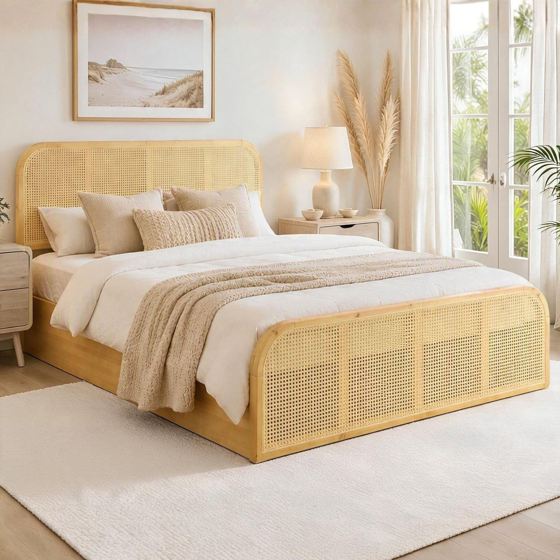 Monica Ottoman Storage Bed Frame MDF and Pine End Lift Storage